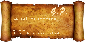 Gelléri Piroska névjegykártya